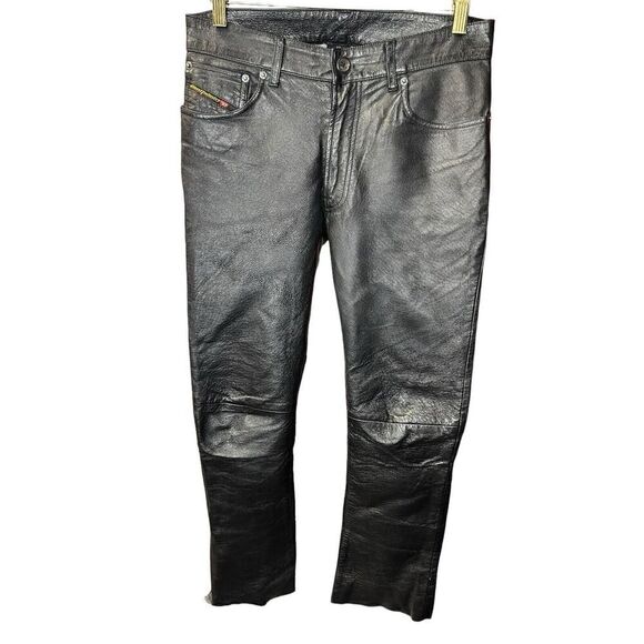 Diesel Industry | Men's Leather Black Pants sz 27 - Picture 1 of 14